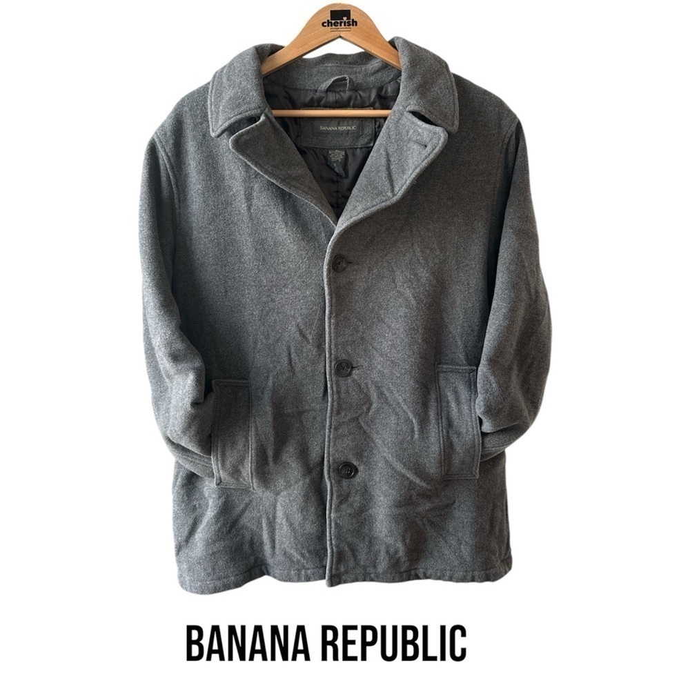 BANANA REPUBLIC Formal Winter Coat | Cashmere Blend | Grey | Men’s Medium